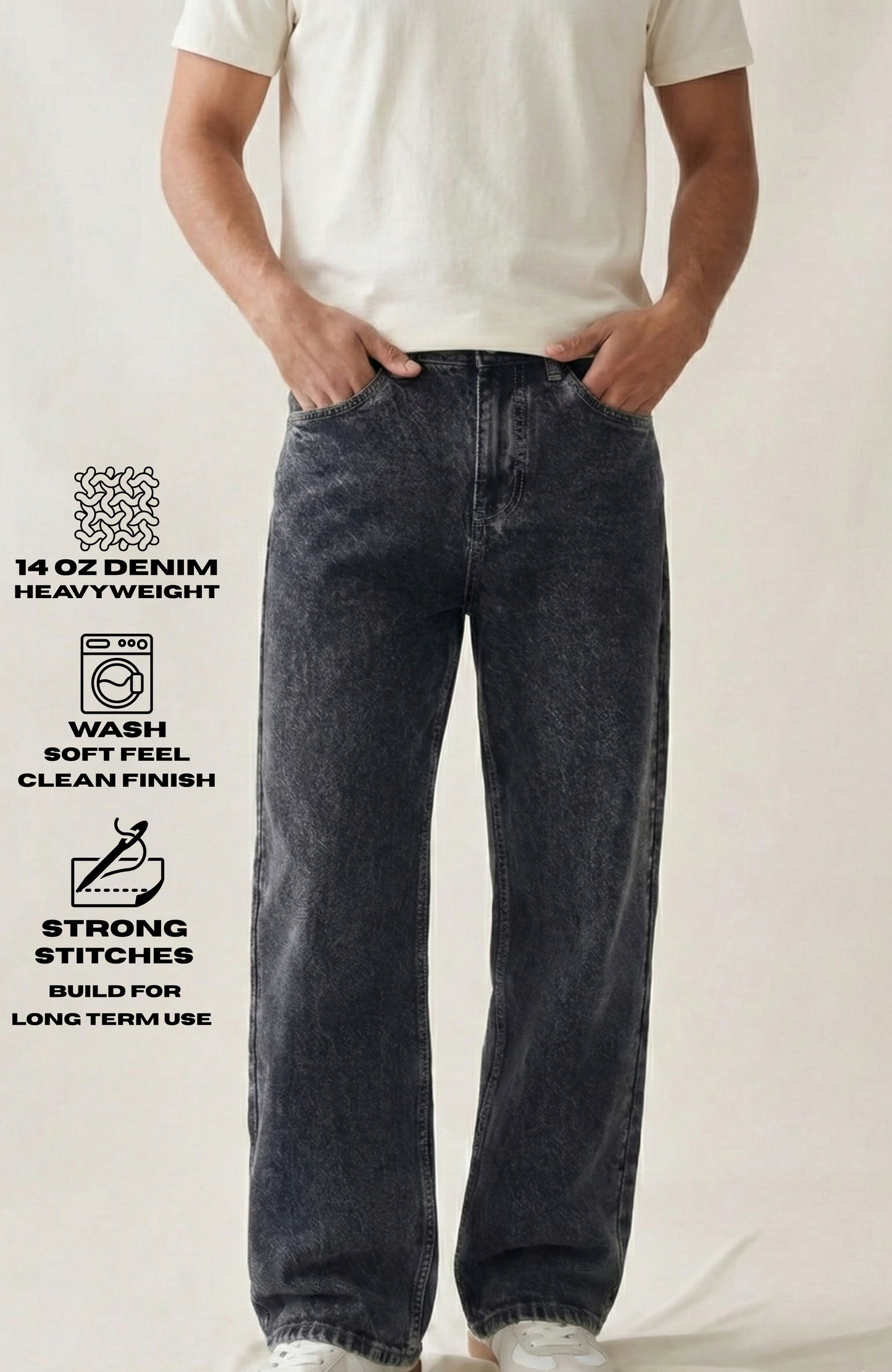 Core Black Denim Loose Fit