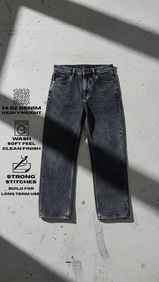 Core Black Denim Loose Fit