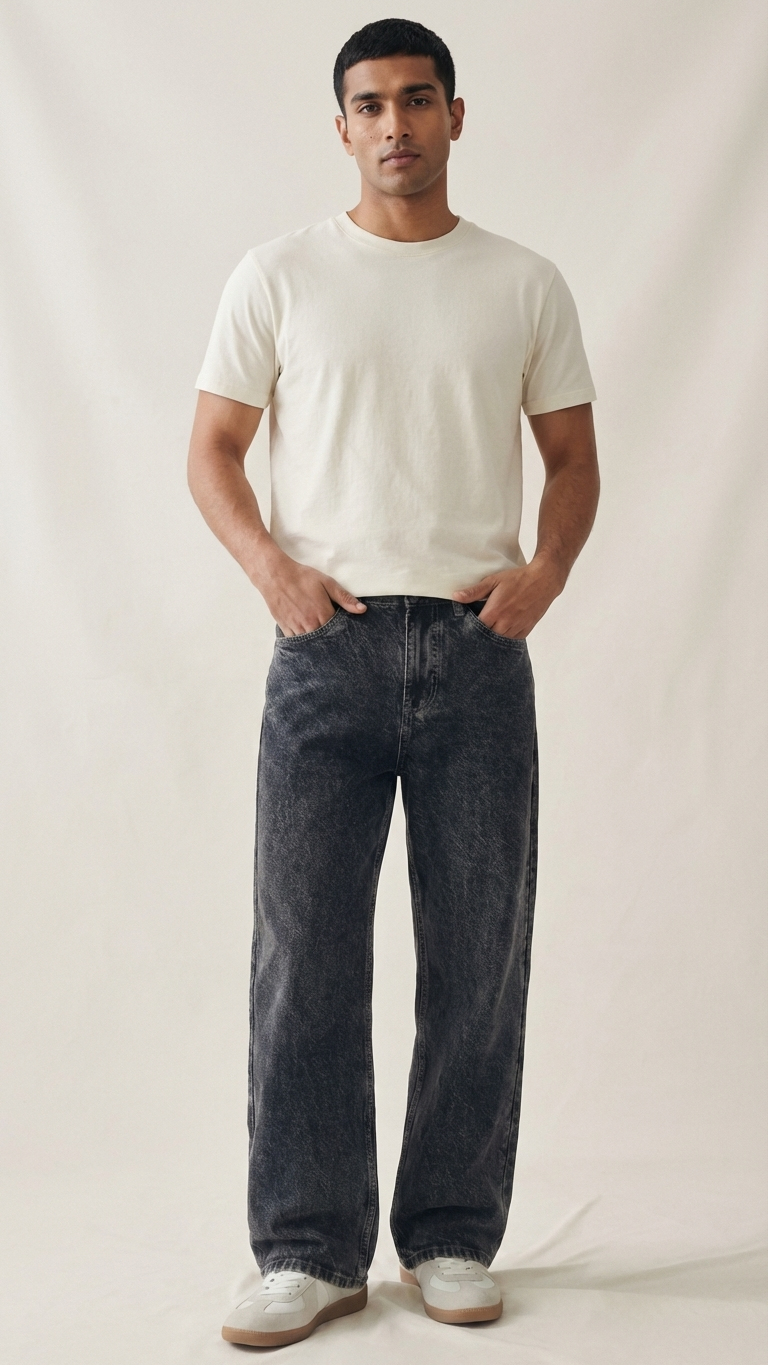 Core Black Denim Loose Fit