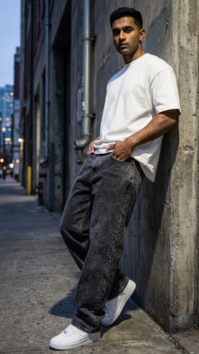 Core Black Denim Loose Fit